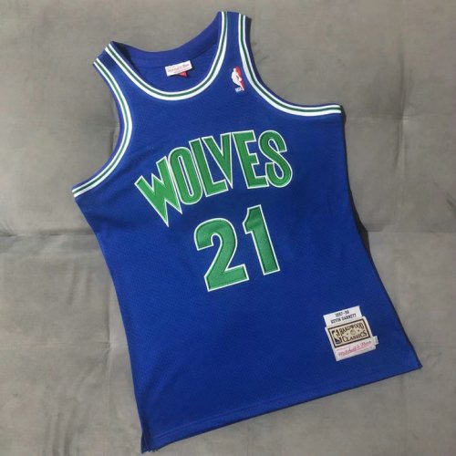 NBA 21 Garnett Timberwolves 1997-98 authentique Maillot bleu